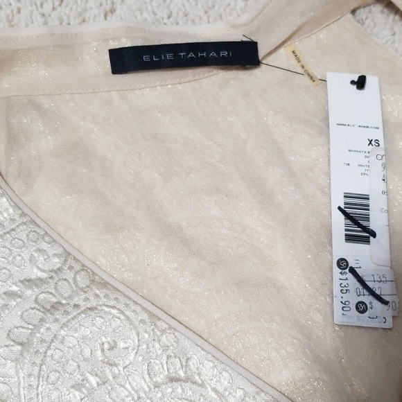 Tahari Silk Metallic Top - Picture 5 of 7